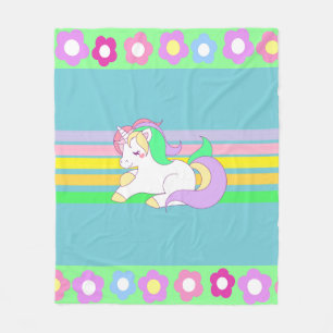 Pastelkleurstoffen Unicorn en Rainbow Fleece Blank Deken