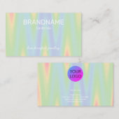 Pastelkleurverloop Ombre Chevron Logo Sjabloon Visitekaartje (Voorkant / Achterkant)