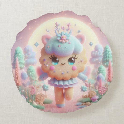 pastelkoekjesfee rond kussen (Achterkant)