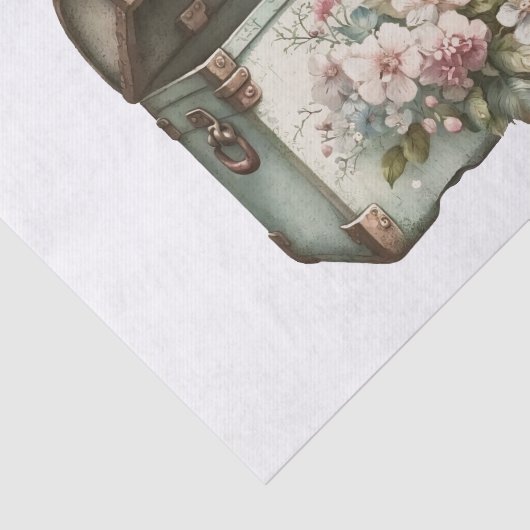  pastelkofferbak decoupage tissuepapier (Detail)