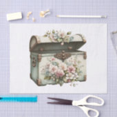  pastelkofferbak decoupage tissuepapier (Craft)