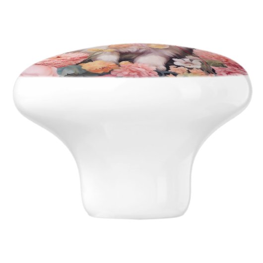 pastelkonijn keramische knop (Zijkant)