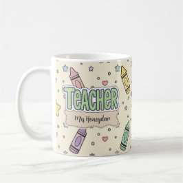 Pastelkrijt Leraren School Patroon  Koffiemok
