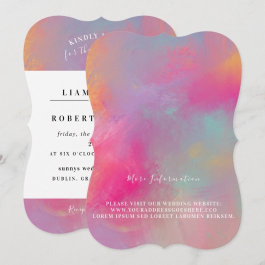 Pastell Passion Invitations Kaart (Voorkant / Achterkant)