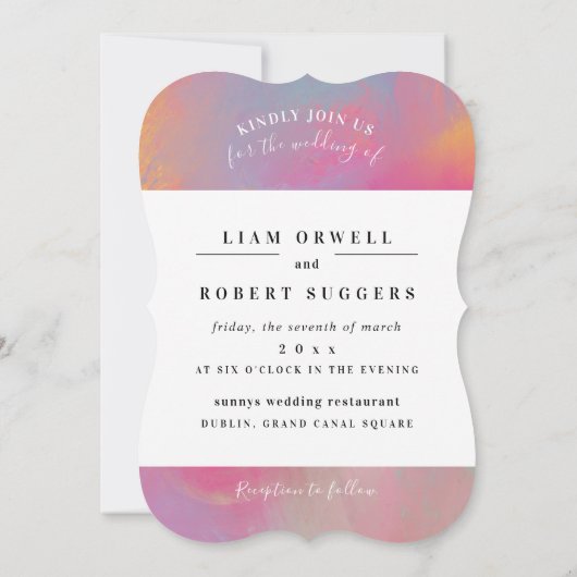 Pastell Passion Invitations Kaart (Achterkant)