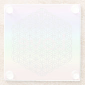 Pastell Silver Mandala Energy  Glazen Onderzetter (Achterkant)