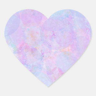 Pastellavendel en blauw cirkelontwerp - Klein hart Sticker