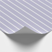 Pastellavendel White Stripe Wrapping Paper Cadeaupapier (Hoek)