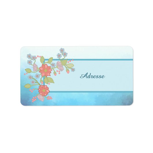 pastellblumen Adressaufkleber Etiket (Voorkant)