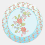 pastellblumen ronde sticker (Voorkant)