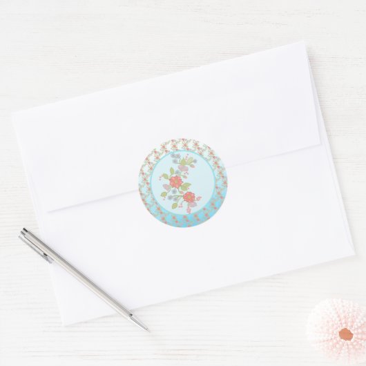 pastellblumen ronde sticker (Envelop)
