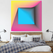 pastellekleurig vierkant spel canvas afdruk (Insitu (Slaapkamer))