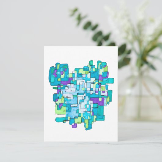 Pastellfarbene Endlose Quadratische Gelassenheit  Bedankkaart (Staand voorkant)