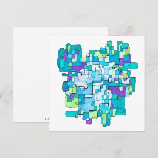 Pastellfarbene Endlose Quadratische Gelassenheit  Bedankkaart (Voorkant / Achterkant)