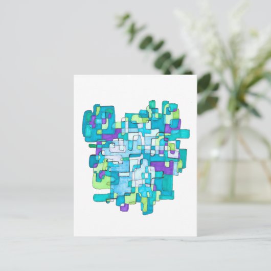 Pastellfarbene Endlose Quadratische Gelassenheit  Briefkaart (Staand voorkant)