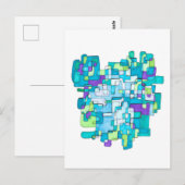 Pastellfarbene Endlose Quadratische Gelassenheit  Briefkaart (Voorkant / Achterkant)