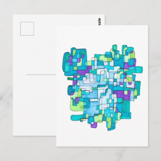 Pastellfarbene Endlose Quadratische Gelassenheit  Briefkaart (Voorkant / Achterkant)