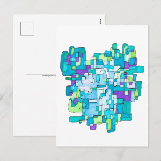 Pastellfarbene Endlose Quadratische Gelassenheit Feestdagenkaart (Voorkant / Achterkant)