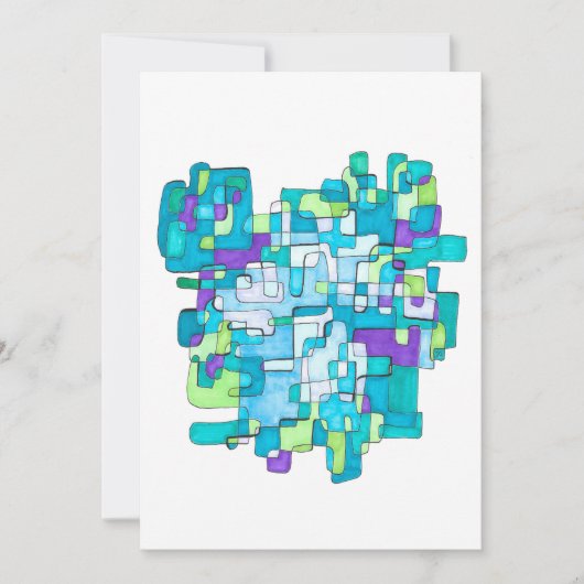 Pastellfarbene Endlose Quadratische Gelassenheit  Kaart (Voorkant)