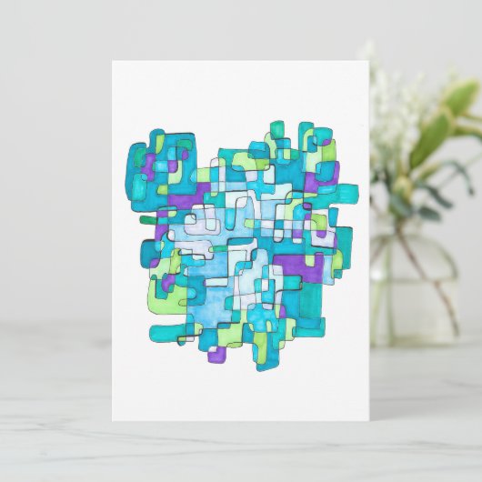 Pastellfarbene Endlose Quadratische Gelassenheit  Kaart (Staand voorkant)