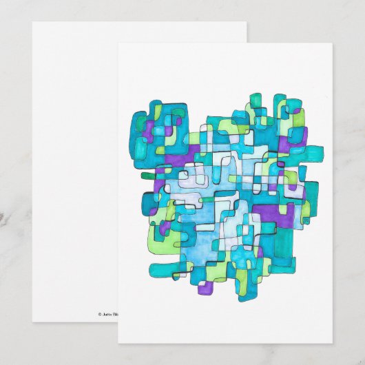 Pastellfarbene Endlose Quadratische Gelassenheit  Kaart (Voorkant / Achterkant)