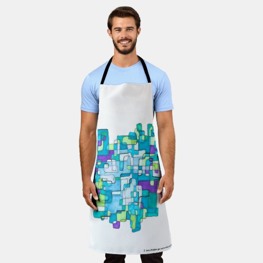 Pastellfarbene Endlose Quadratische Gelassenheit  Schort (Gedragen)