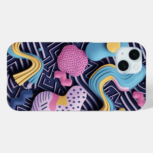 Pastellijnen met afgeronde vormen Case-Mate iPhone case (Achterkant (horizontaal))