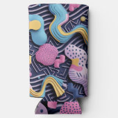 Pastellijnen met afgeronde vormen seltzer blikjeskoeler (Achterkant)