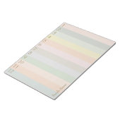 Pastellijnen met grote Gold-nummers Notitieblok (Schuin)