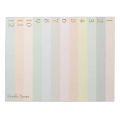 Pastellijnen met grote Gold-nummers Notitieblok (Voorkant)