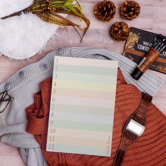 Pastellijnen met grote Gold-nummers Notitieblok