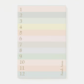 Pastellijnen met grote Gold-nummers Post-it® Notes (Voorkant)