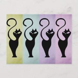 Pastello Cats Black Silhouette Briefkaart