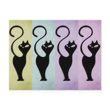 Pastello Cats Black Silhouette