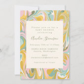  pastelmarmer grillig modern Baby shower Kaart (Voorkant)