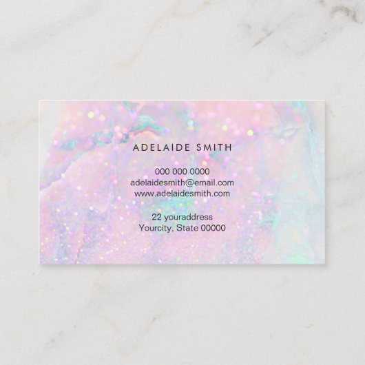 pastelmarmer visitekaartje (Achterkant)