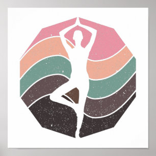  pastelmeisje dat yoga uitoefent of doet poster