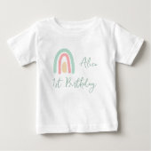 Pastelmint gele regenboog 1e verjaardag (Voorkant)