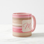 Pastelmonogram en -strips mok (Voorkant rechts)