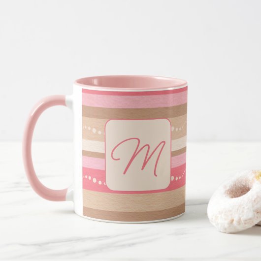 Pastelmonogram en -strips mok (Met donut)