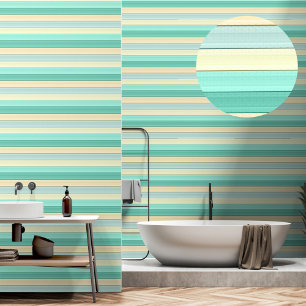 Pastelmunt Perzik verticale Strepen Peel stick Behang