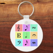 pastelmuzieksymbolen sleutelhanger (Voorkant)