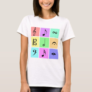 pastelmuzieksymbolen t-shirt