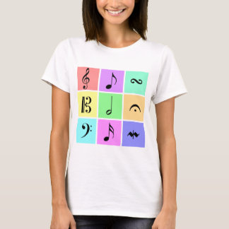 pastelmuzieksymbolen t-shirt