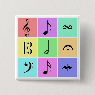pastelmuzieksymbolen vierkante button 5,1 cm