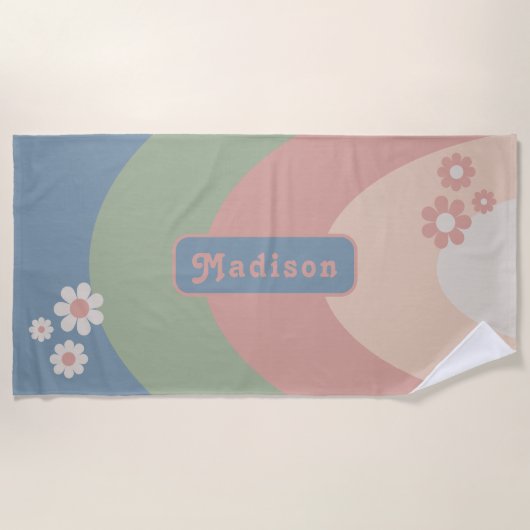 Pastelnaam Retro Strandlaken (Voorkant)