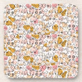 pastelneutraal patroon bier onderzetter