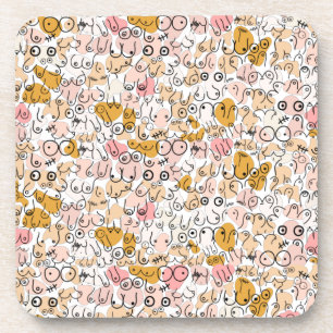 pastelneutraal patroon bier onderzetter