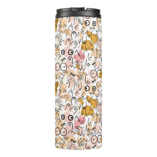 pastelneutraal patroon thermosbeker (Achterkant)