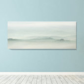 Pastelochtend in de foggy Tuscany Canvas Afdruk (Insitu (Houten vloer))